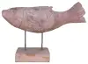Product image 1 of the product “carved koi wood on stand S made from teak root pieces, 53cm length ”